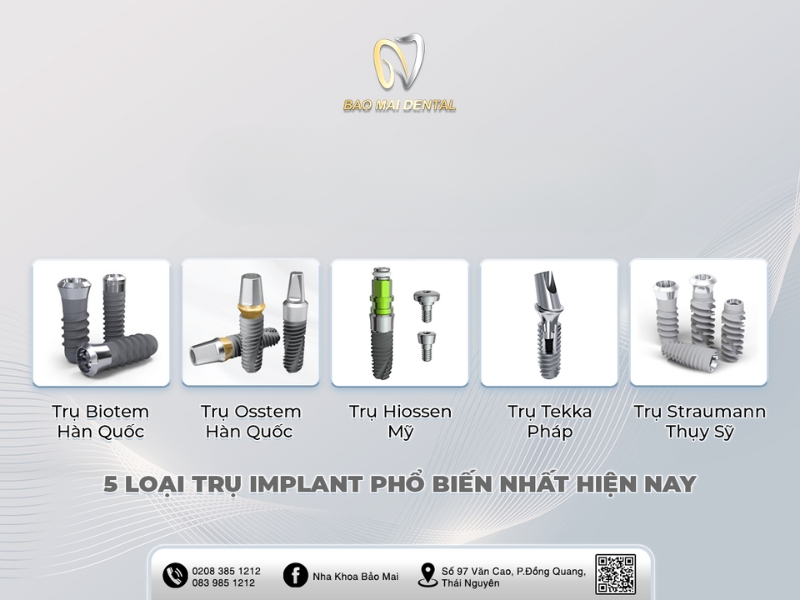 Trồng răng Implant bao nhiêu tiền 1 cái phụ thuộc vào nhiều yếu tố